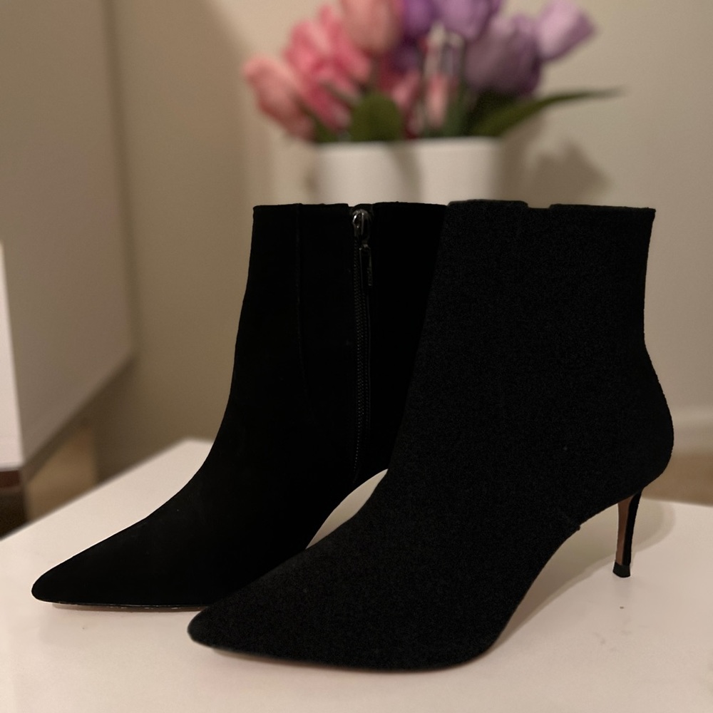 SCHUTZ - Suede Pointed-Toe Ankle Booties